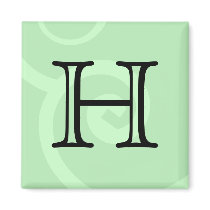Your Letter. Custom Green Swirl Monogram. Refrigerator Magnets