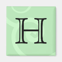 Your Letter. Custom Green Swirl Monogram. Refrigerator Magnets