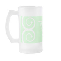 Your Letter. Custom Green Swirl Monogram. Coffee Mugs
