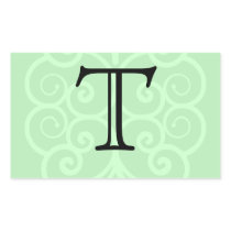 Your Letter. Custom Green Swirl Monogram. Sticker