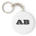 Your Letter Custom initials. Black White. Monogram keychains