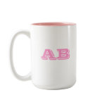 Your Letter Custom initials. Pink White. Monogram mugs