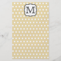 Your Letter. Custom Monogram. Beige Polka Dot. Custom Flyer