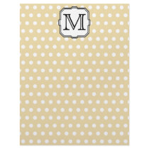 Your Letter. Custom Monogram. Beige Polka Dot. Letterhead Template