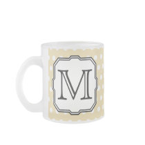 Your Letter. Custom Monogram. Beige Polka Dot. Coffee Mugs