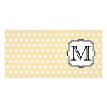 Your Letter. Custom Monogram. Beige Polka Dot. Custom Photo Card