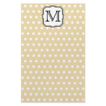 Your Letter. Custom Monogram. Beige Polka Dot. Stationery