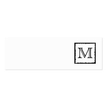 Your Letter. Custom Monogram. Black and White Business Card
