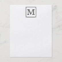 Your Letter. Custom Monogram. Black and White Flyers