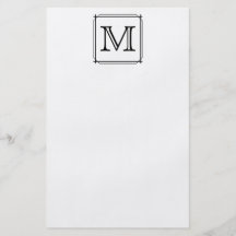 Your Letter. Custom Monogram. Black and White Flyer Design