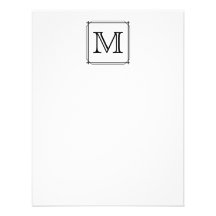 Your Letter. Custom Monogram. Black and White Announcements