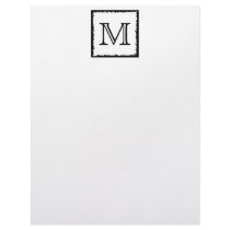 Your Letter. Custom Monogram. Black and White Letterhead Template
