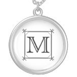 Your Letter. Custom Monogram. Black and White Necklace