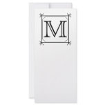Your Letter. Custom Monogram. Black and White Custom Rack Card