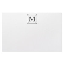 Your Letter. Custom Monogram. Black and White Custom Stationery