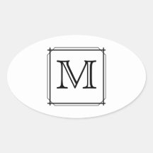 Your Letter. Custom Monogram. Black and White Stickers