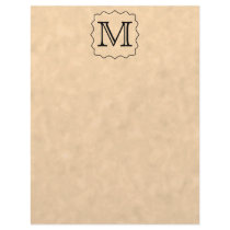 Your Letter. Custom Monogram. Black & Parchment Customized Letterhead