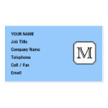 Your Letter. Custom Monogram. Blue Black White. Business Card Templates