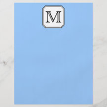 Your Letter. Custom Monogram. Blue Black White. Flyers