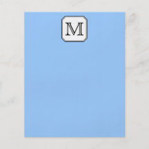 Your Letter. Custom Monogram. Blue Black White. Flyer Design