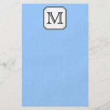 Your Letter. Custom Monogram. Blue Black White. Full Color Flyer