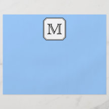 Your Letter. Custom Monogram. Blue Black White. Flyers