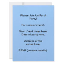 Your Letter. Custom Monogram. Blue Black White. Invite