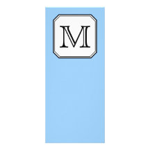 Your Letter. Custom Monogram. Blue Black White. Invites