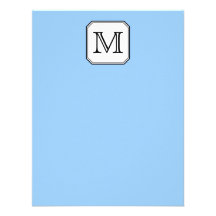 Your Letter. Custom Monogram. Blue Black White. Announcement