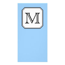 Your Letter. Custom Monogram. Blue Black White. Photo Card