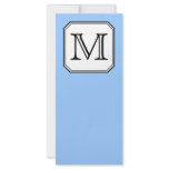 Your Letter. Custom Monogram. Blue Black White. Personalized Rack Card