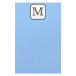 Your Letter. Custom Monogram. Blue Black White. stationery