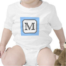 Your Letter. Custom Monogram. Blue Black White. T Shirt