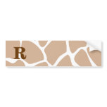 Your Letter. Custom Monogram Giraffe Print Design Bumper Stickers