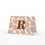 Your Letter. Custom Monogram Giraffe Print Design Cards