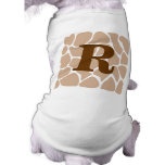 Your Letter. Custom Monogram Giraffe Print Design Doggie Tshirt