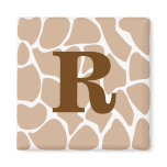 Your Letter. Custom Monogram Giraffe Print Design Fridge Magnet