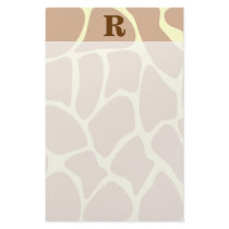 Your Letter. Custom Monogram Giraffe Print Design Stationery