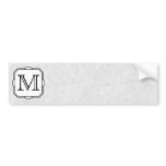 Your Letter. Custom Monogram. Gray, Black & White Bumper Stickers