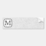 Your Letter. Custom Monogram. Grey, Black & White Bumper Stickers