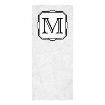Your Letter. Custom Monogram. Grey, Black & White Custom Invitation