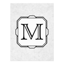 Your Letter. Custom Monogram. Grey, Black & White Custom Announcement