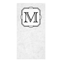 Your Letter. Custom Monogram. Grey, Black & White Photo Cards