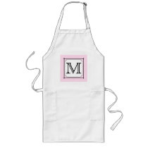Your Letter. Custom Monogram. Pink Black White Apron