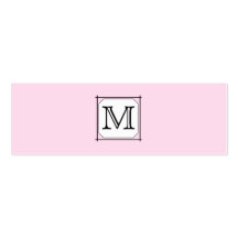 Your Letter. Custom Monogram. Pink Black White Business Card Templates