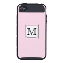Your Letter. Custom Monogram. Pink Black White. Cover For iPhone 4