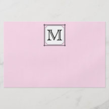 Your Letter. Custom Monogram. Pink Black White Full Color Flyer