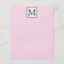 Your Letter. Custom Monogram. Pink Black White Flyer