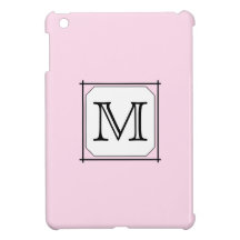 Your Letter. Custom Monogram. Pink Black White. Cover For The iPad Mini