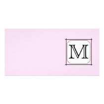 Your Letter. Custom Monogram. Pink Black White Picture Card
